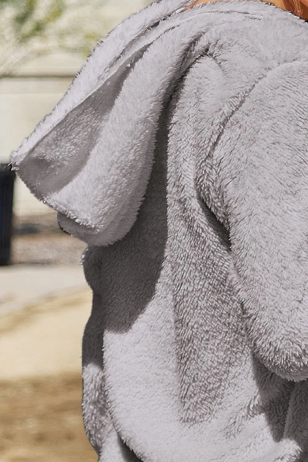 Full Size Teddy Hooded Jacket with Pockets - Image 12