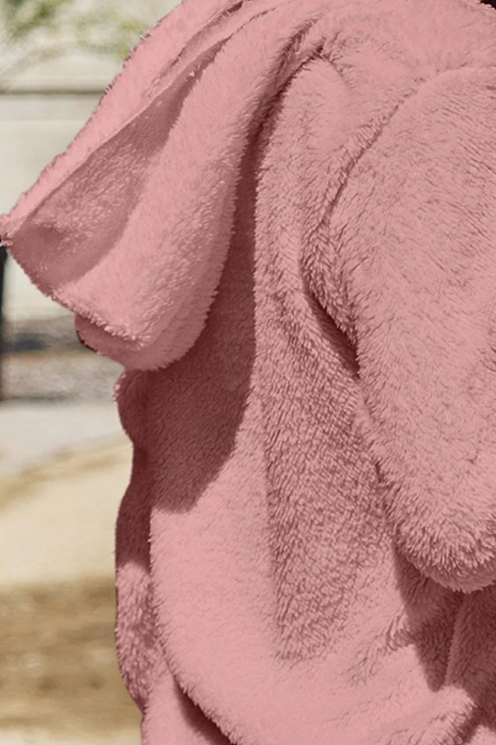 Full Size Teddy Hooded Jacket with Pockets - Image 21