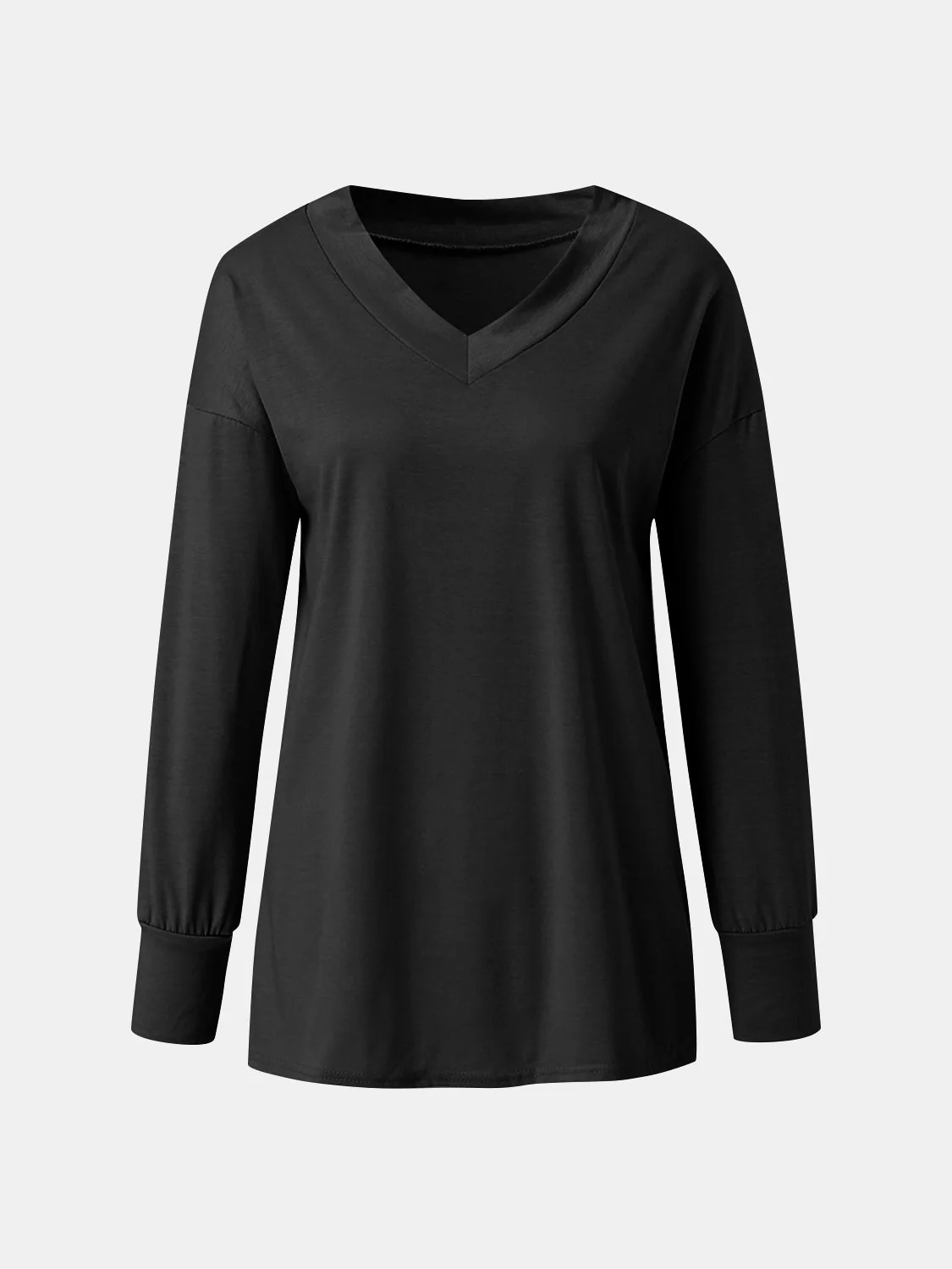Full Size V-Neck Long Sleeve T-Shirt - Image 15