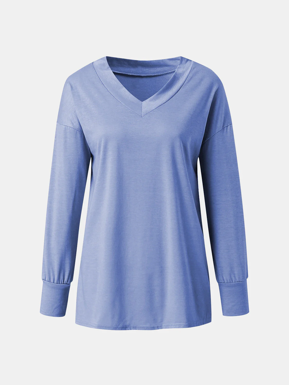 Full Size V-Neck Long Sleeve T-Shirt - Image 5
