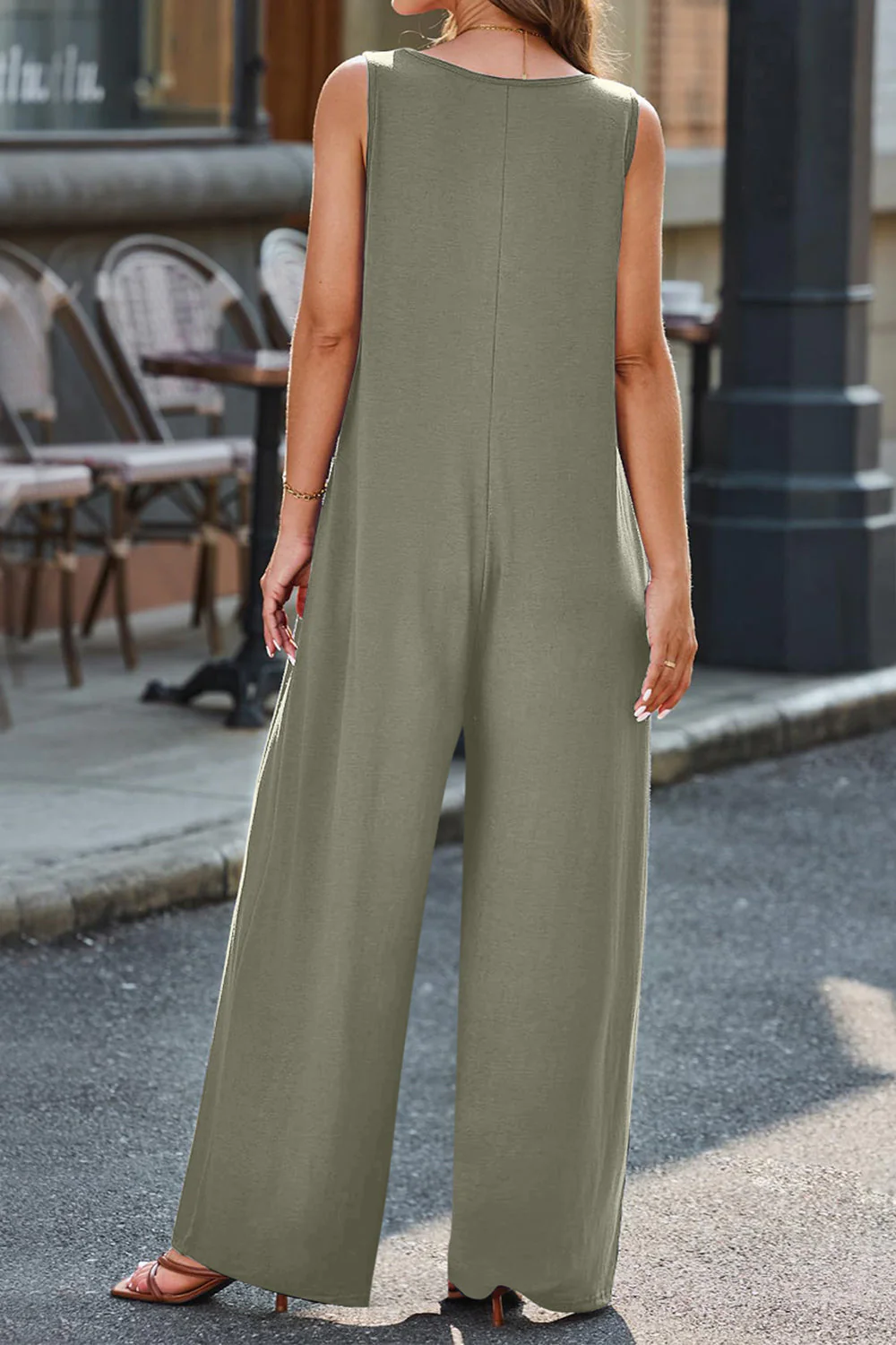 Full Size V-Neck Wide Strap Jumpsuit - Image 18