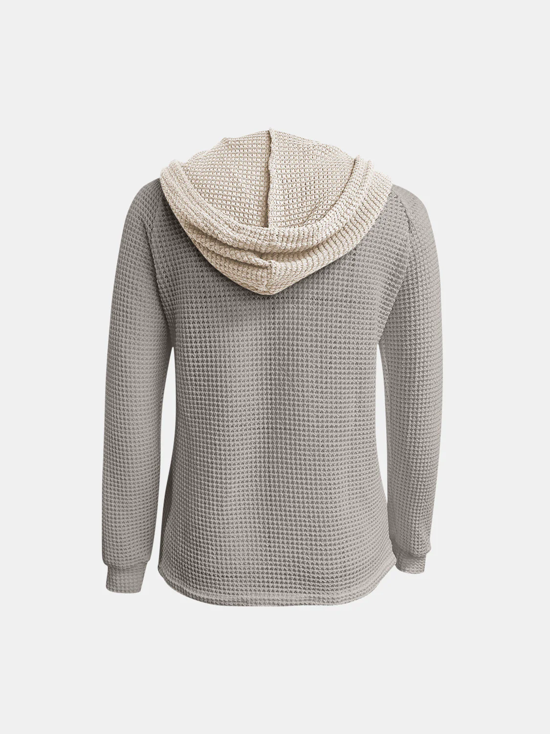 Full Size Waffle-Knit Contrast Long Sleeve Hoodie - Image 11