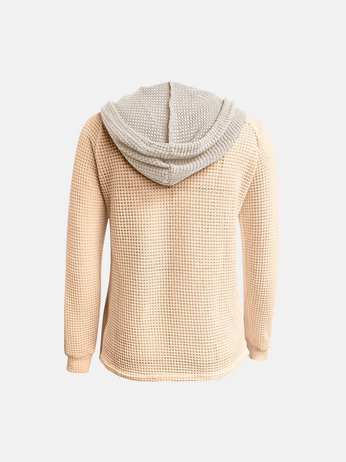 Full Size Waffle-Knit Contrast Long Sleeve Hoodie - Image 20