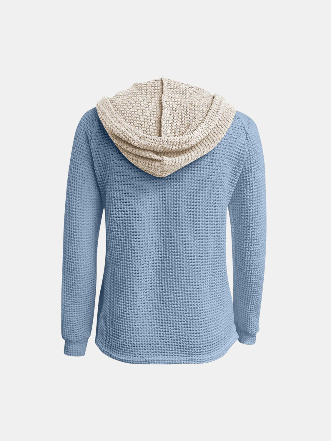 Full Size Waffle-Knit Contrast Long Sleeve Hoodie - Image 23