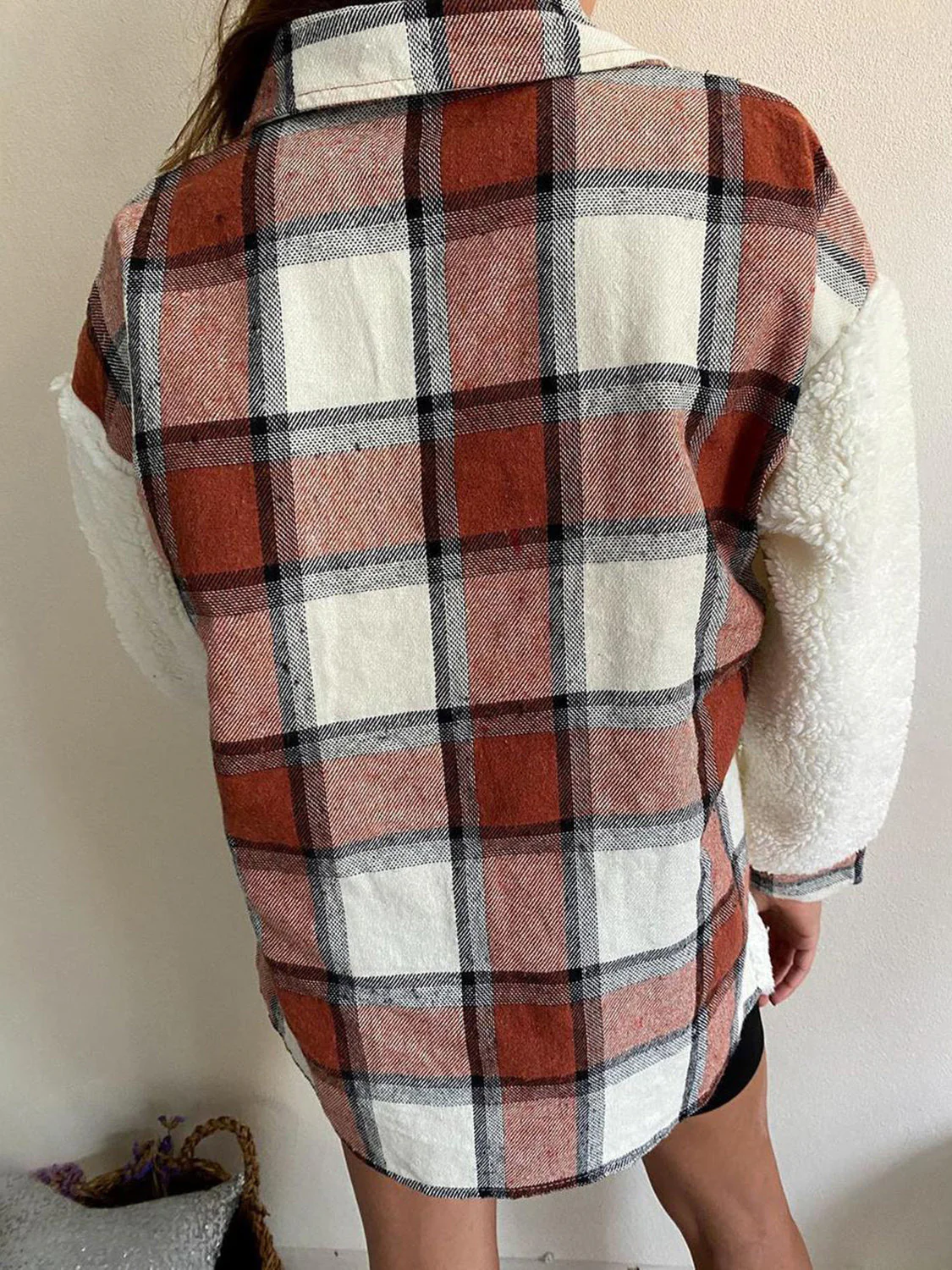 Fuzzy Button Up Long Sleeve Jacket - Image 14