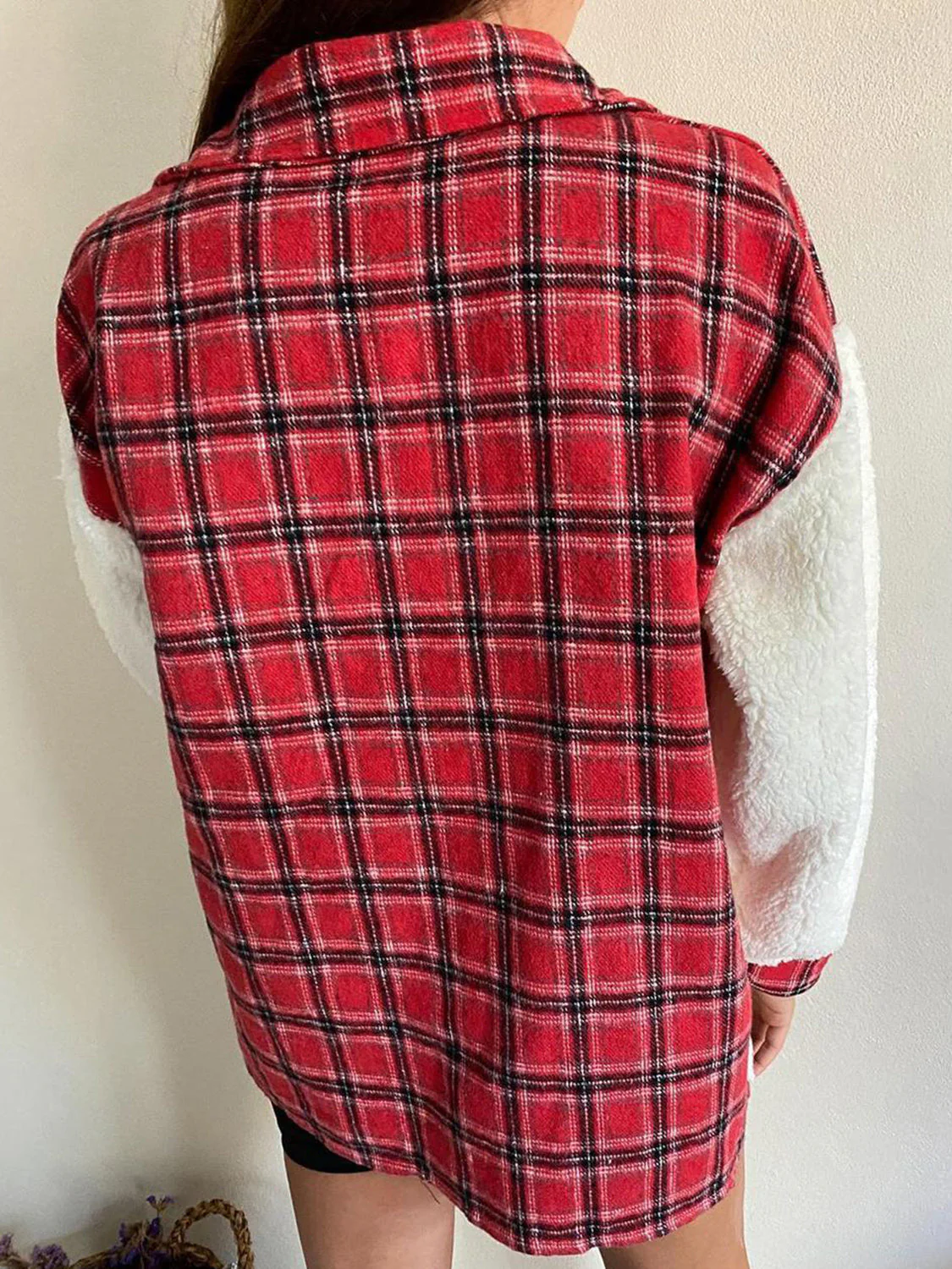 Fuzzy Button Up Long Sleeve Jacket - Image 18