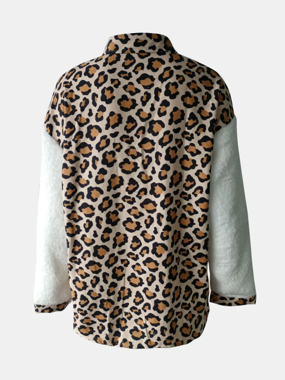 Fuzzy Button Up Long Sleeve Jacket - Image 7