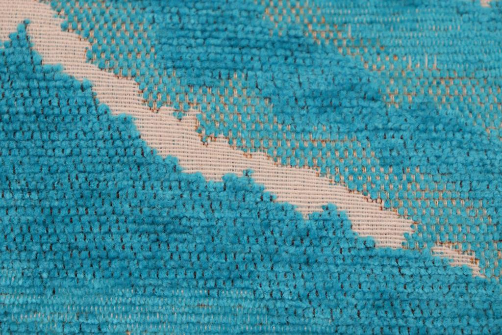 Galaxy Rue Blue Ivory Turkish Silk Pillow by Bareens Designer Rugs - Image 5