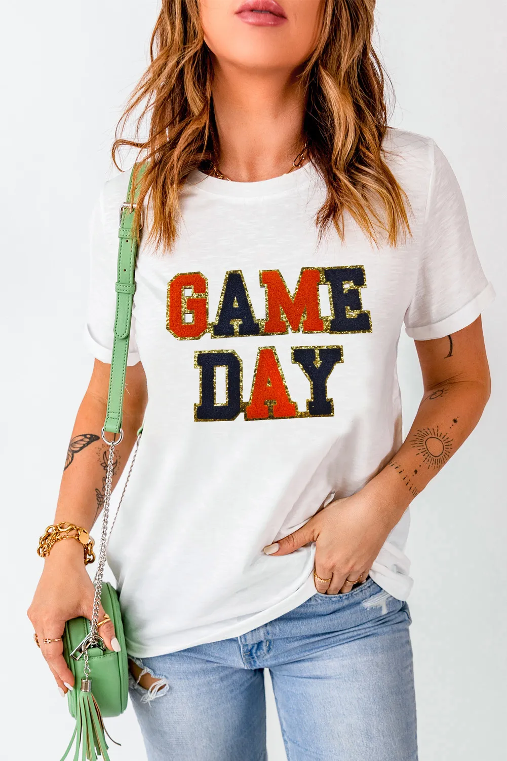 GAME DAY Round Neck Short Sleeve T-Shirt - Image 2