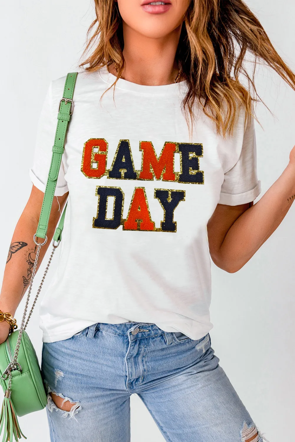 GAME DAY Round Neck Short Sleeve T-Shirt - Image 3