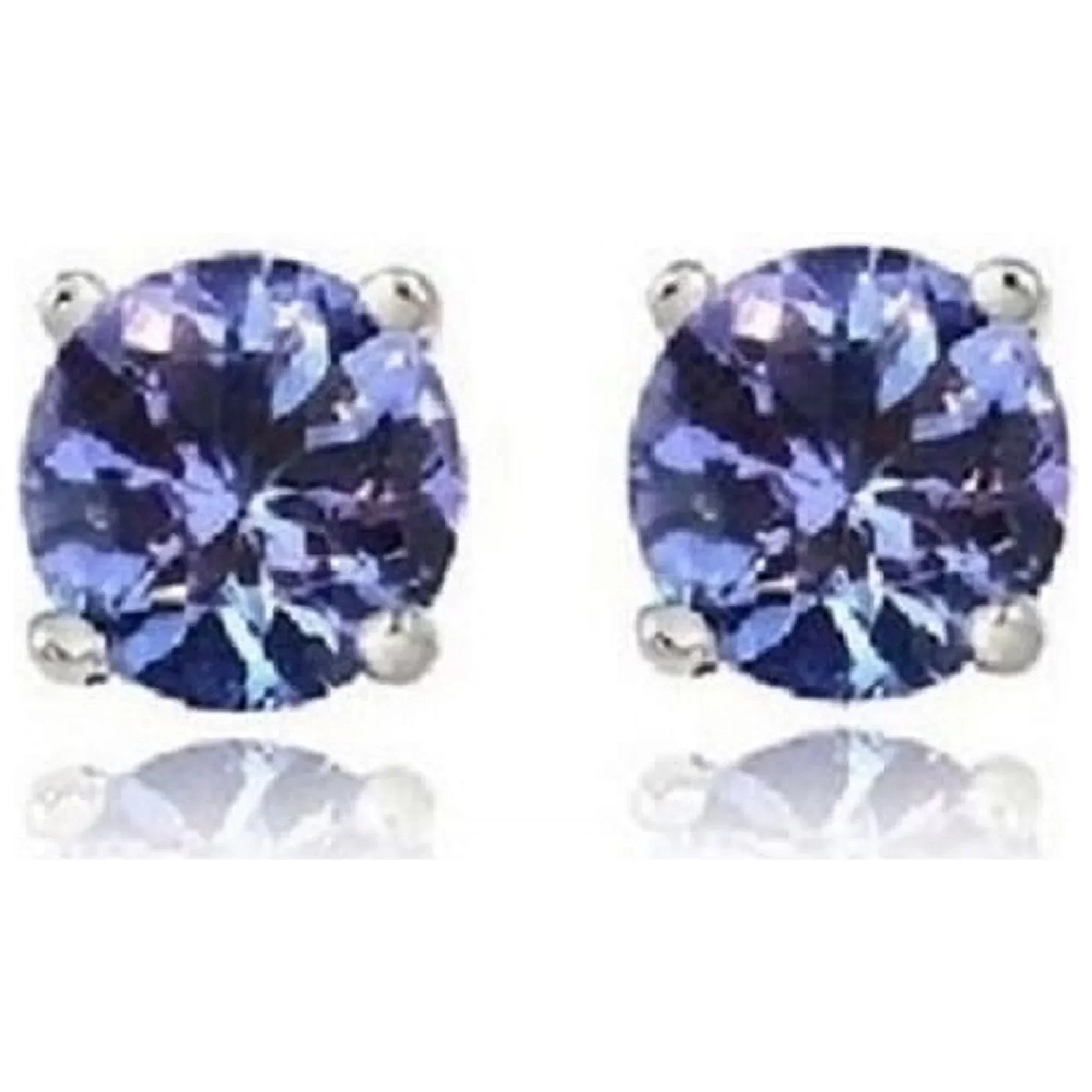 Genuine Tanzanite Stud Earrings - Image 2