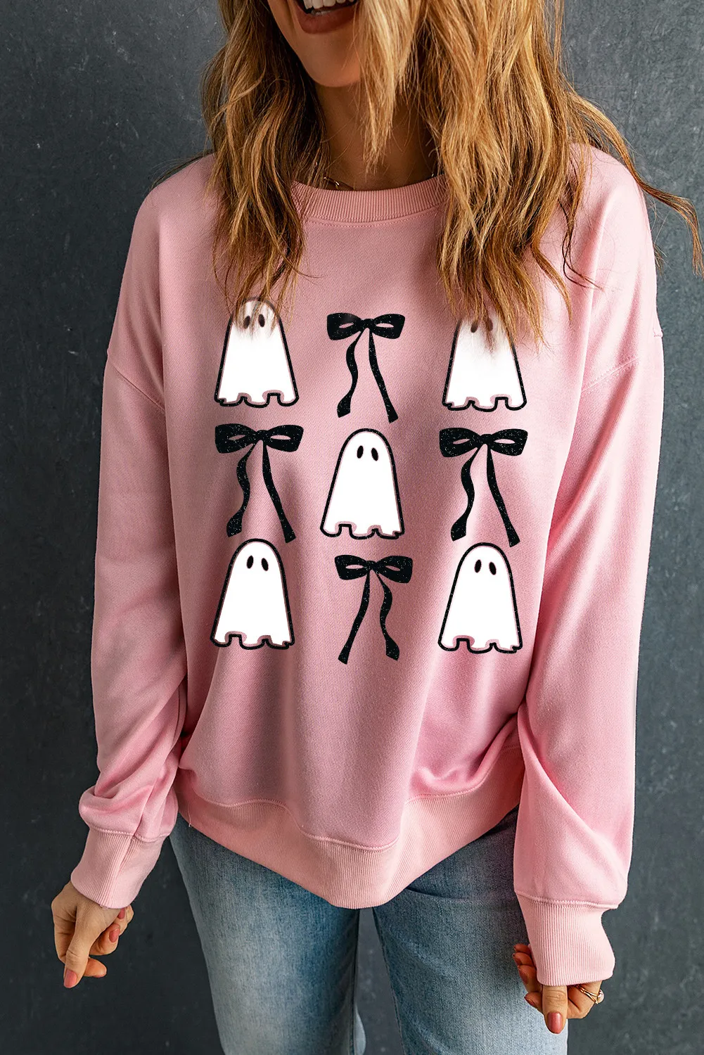 Ghost & Bow Round Neck Long Sleeve Sweatshirt - Image 2