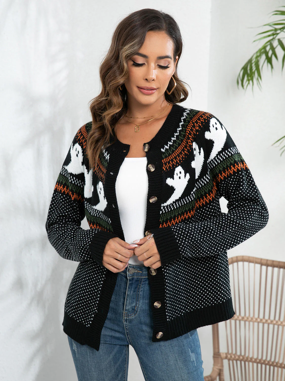 Ghost Button Up Long Sleeve Cardigan - Image 5