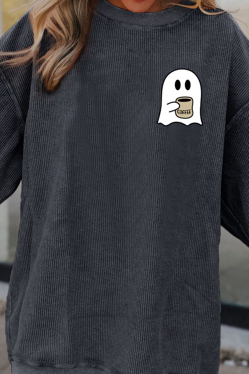 Ghost Graphic Drop Shoulder Sweatshirt - Image 2