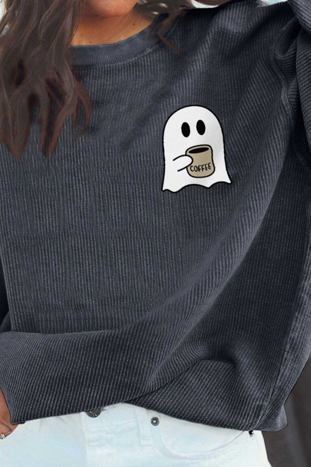 Ghost Graphic Drop Shoulder Sweatshirt - Image 3