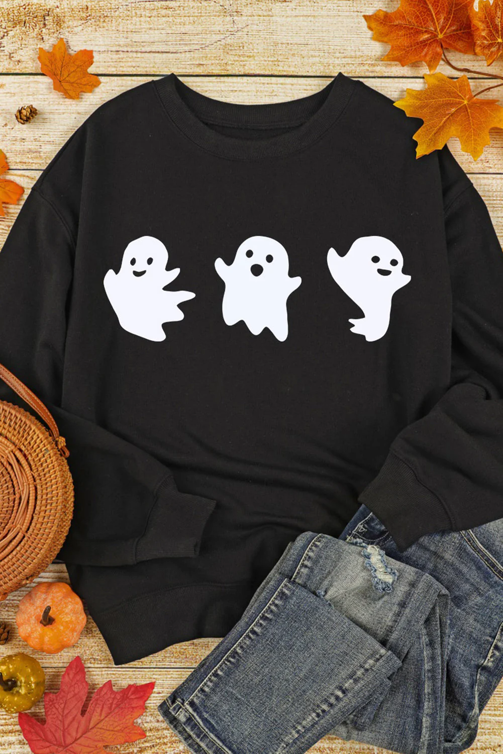Ghost Round Neck Long Sleeve Sweatshirt - Image 7