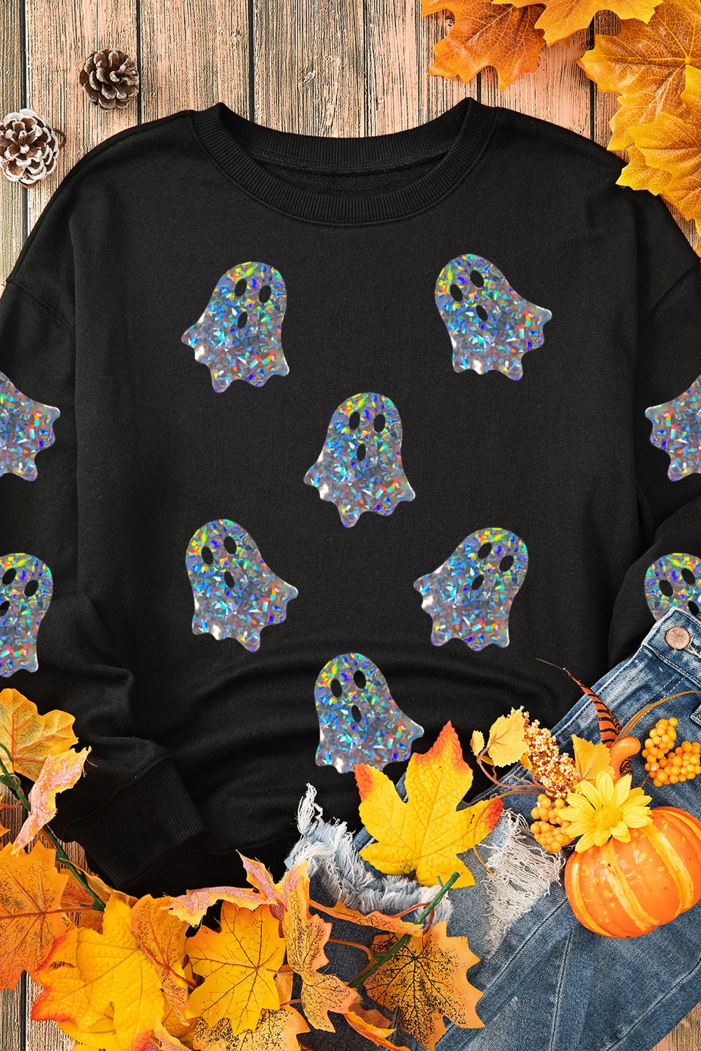 Ghost Round Neck Long Sleeve Sweatshirt - Image 3