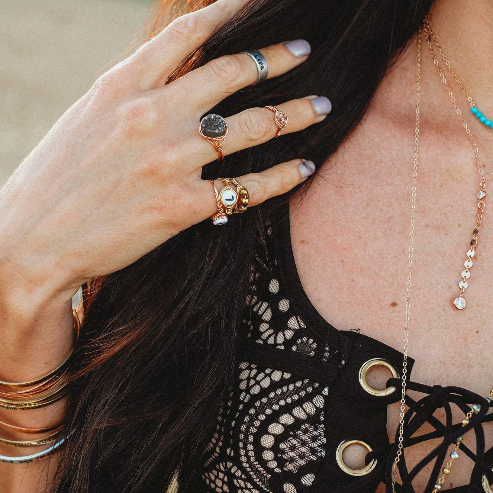 Giant Herkimer Diamond Wire Wrapped Ring by Salt and Sparkle - Image 8