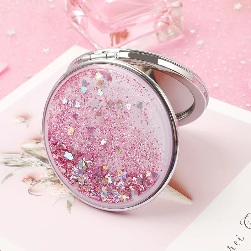 Glitter Quicksand Double-Sided Portable Mirror by KE Cosmetics - Image 3