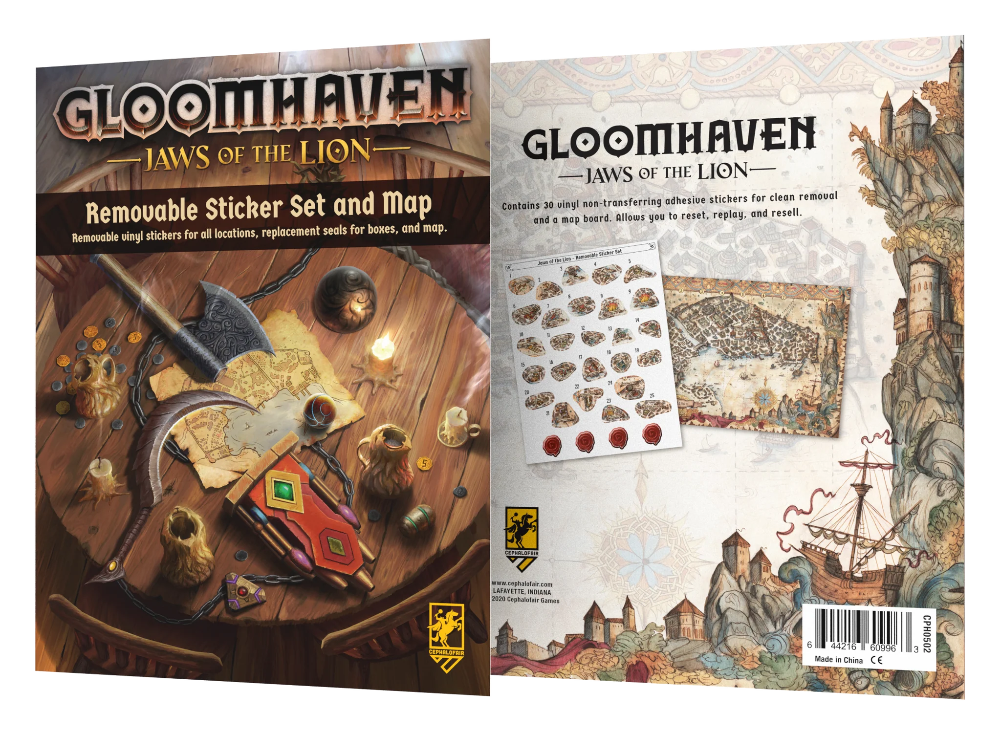 Gloomhaven: Jaws of the Lion - Removable Sticker Set & Map - Image 2