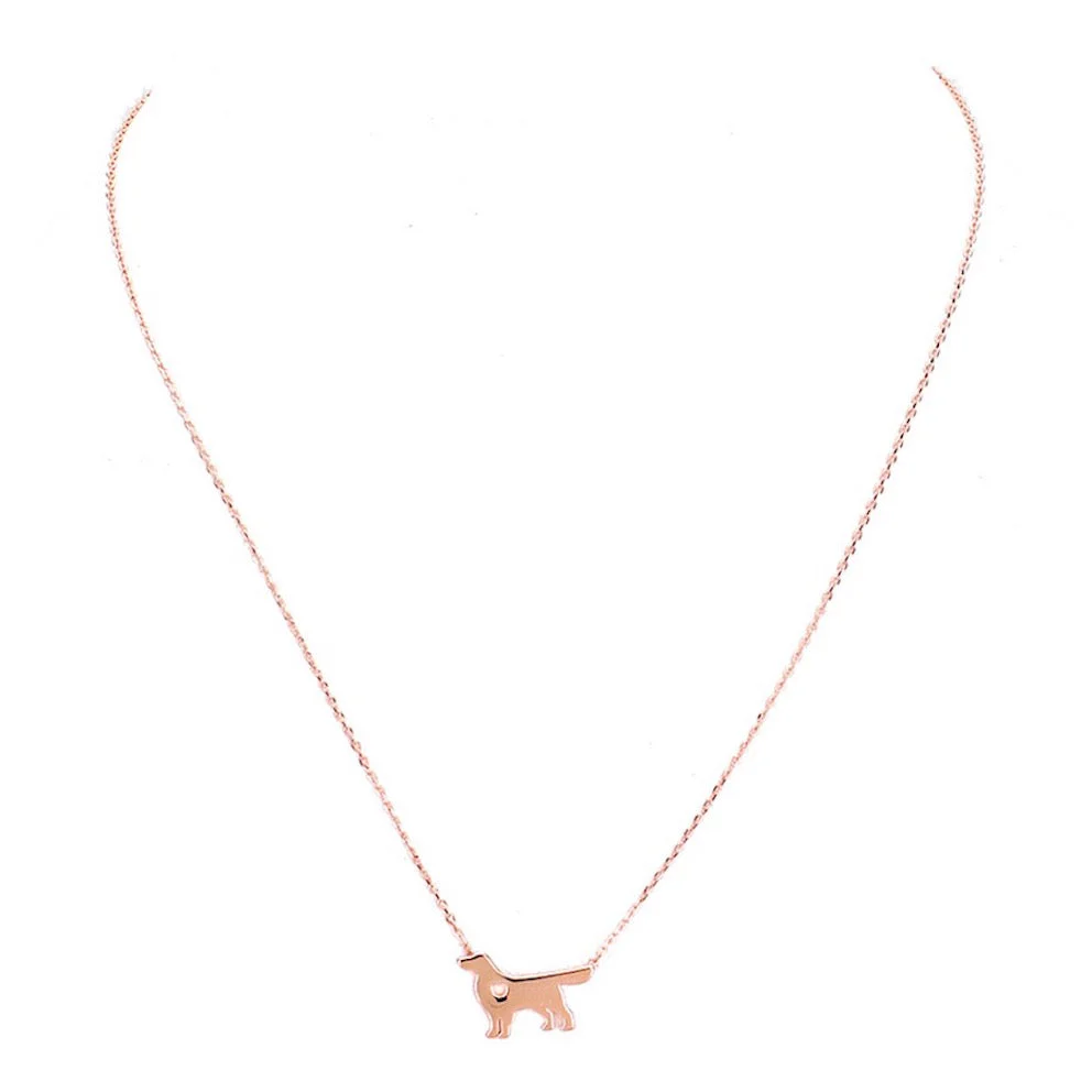 Gold Dipped Dachshund Heart Charm Dog Detailed Necklace by Madeline Love - Image 2