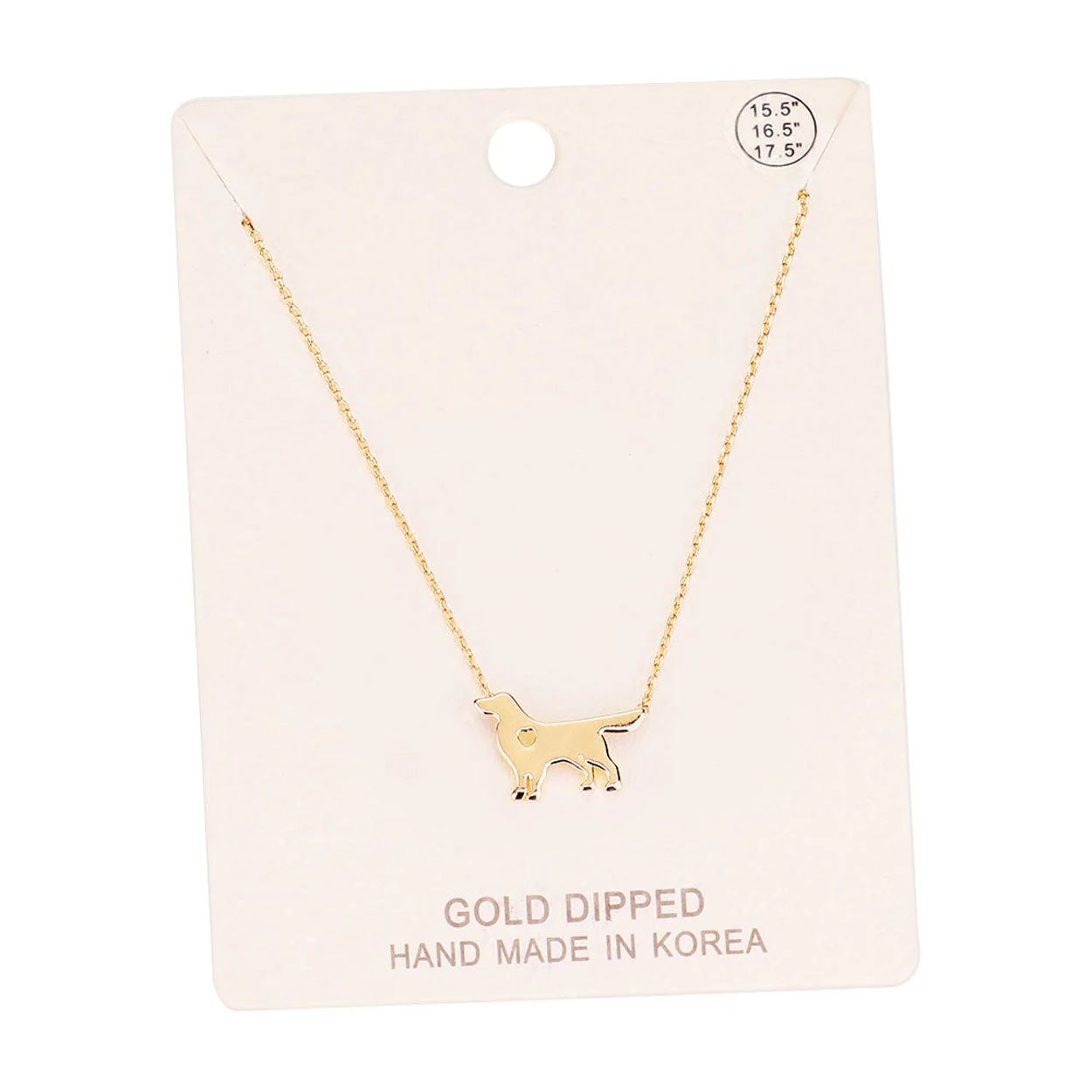 Gold Dipped Dachshund Heart Charm Dog Detailed Necklace by Madeline Love - Image 3
