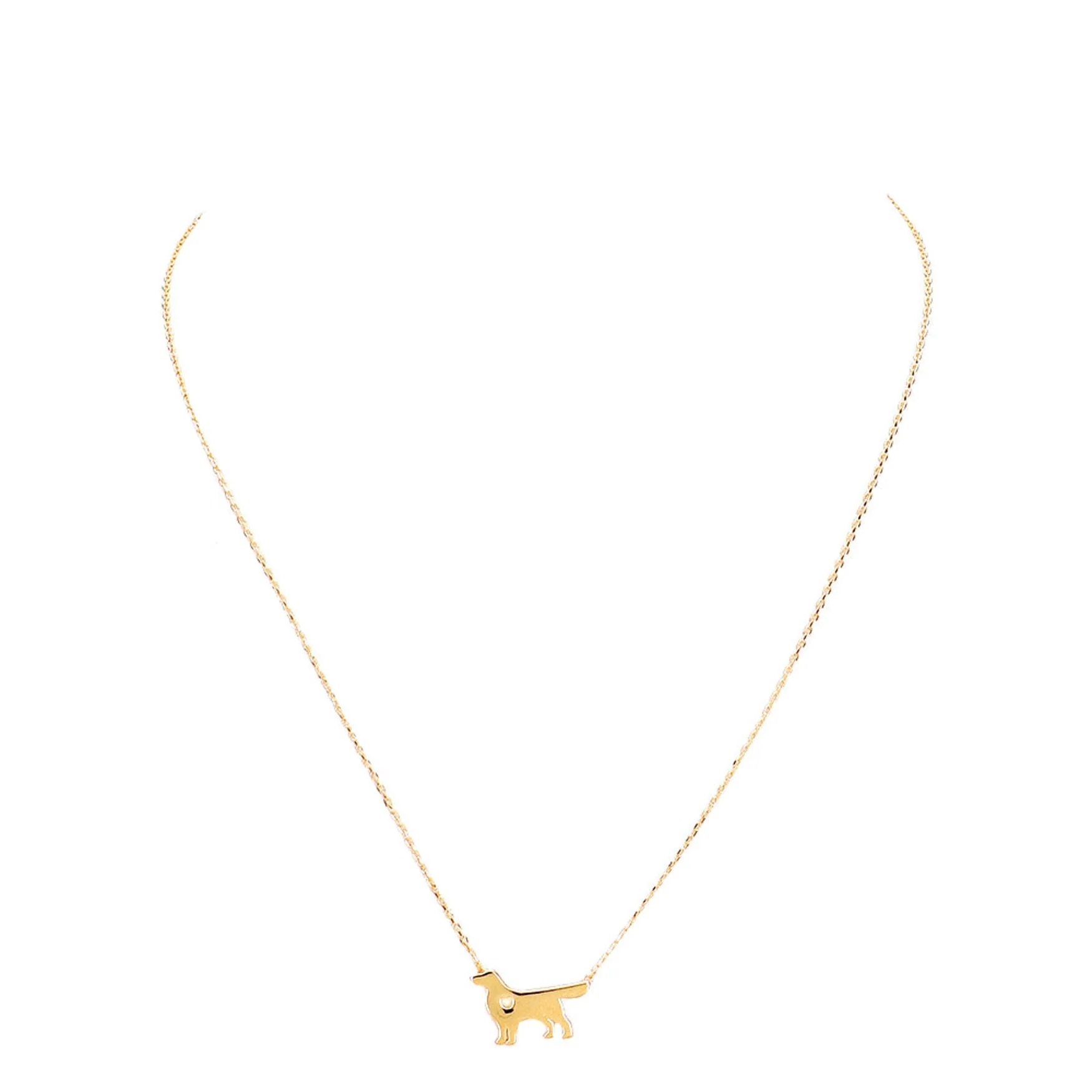 Gold Dipped Dachshund Heart Charm Dog Detailed Necklace by Madeline Love - Image 4