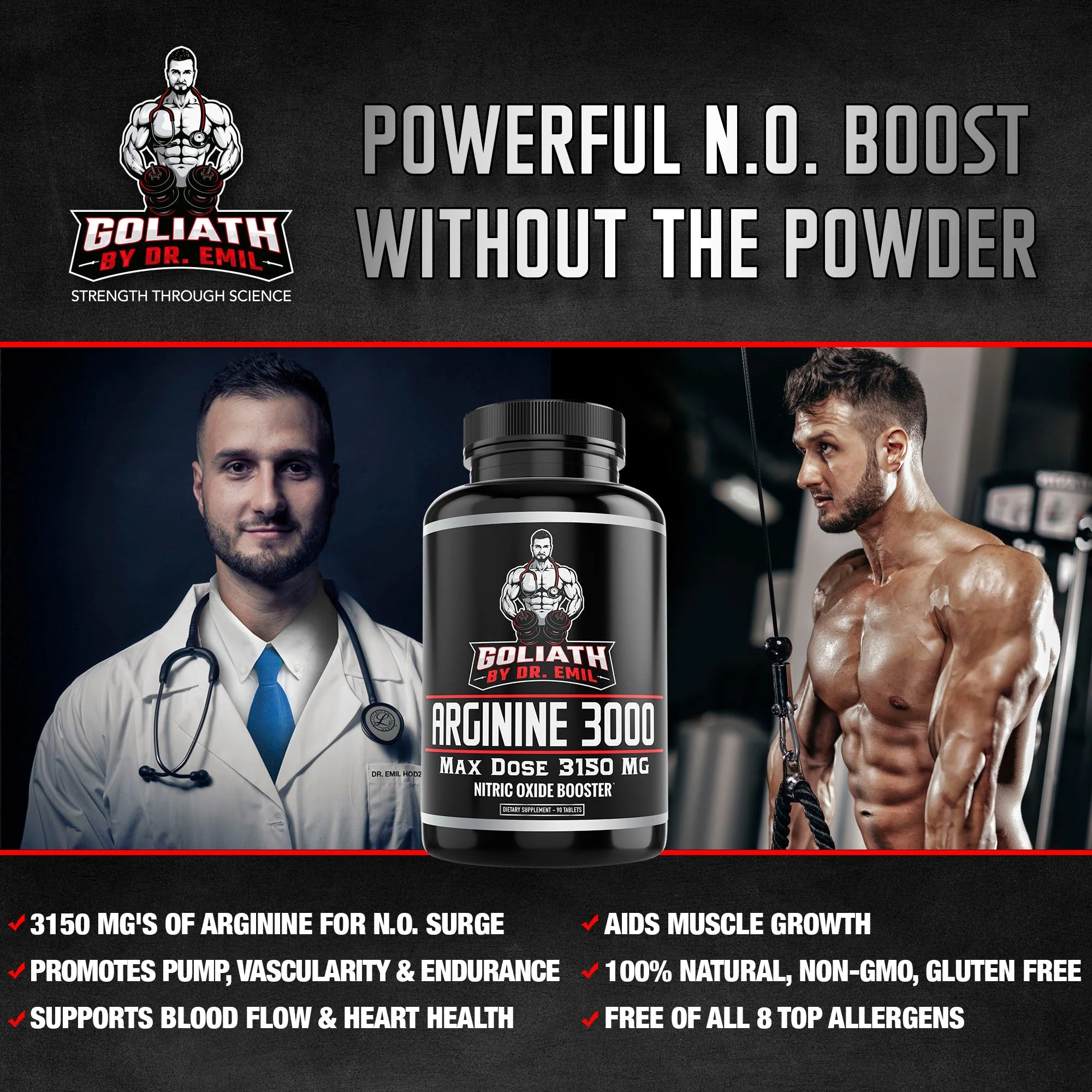 Goliath - ARGININE 3000 by Dr Emil Nutrition - Image 3