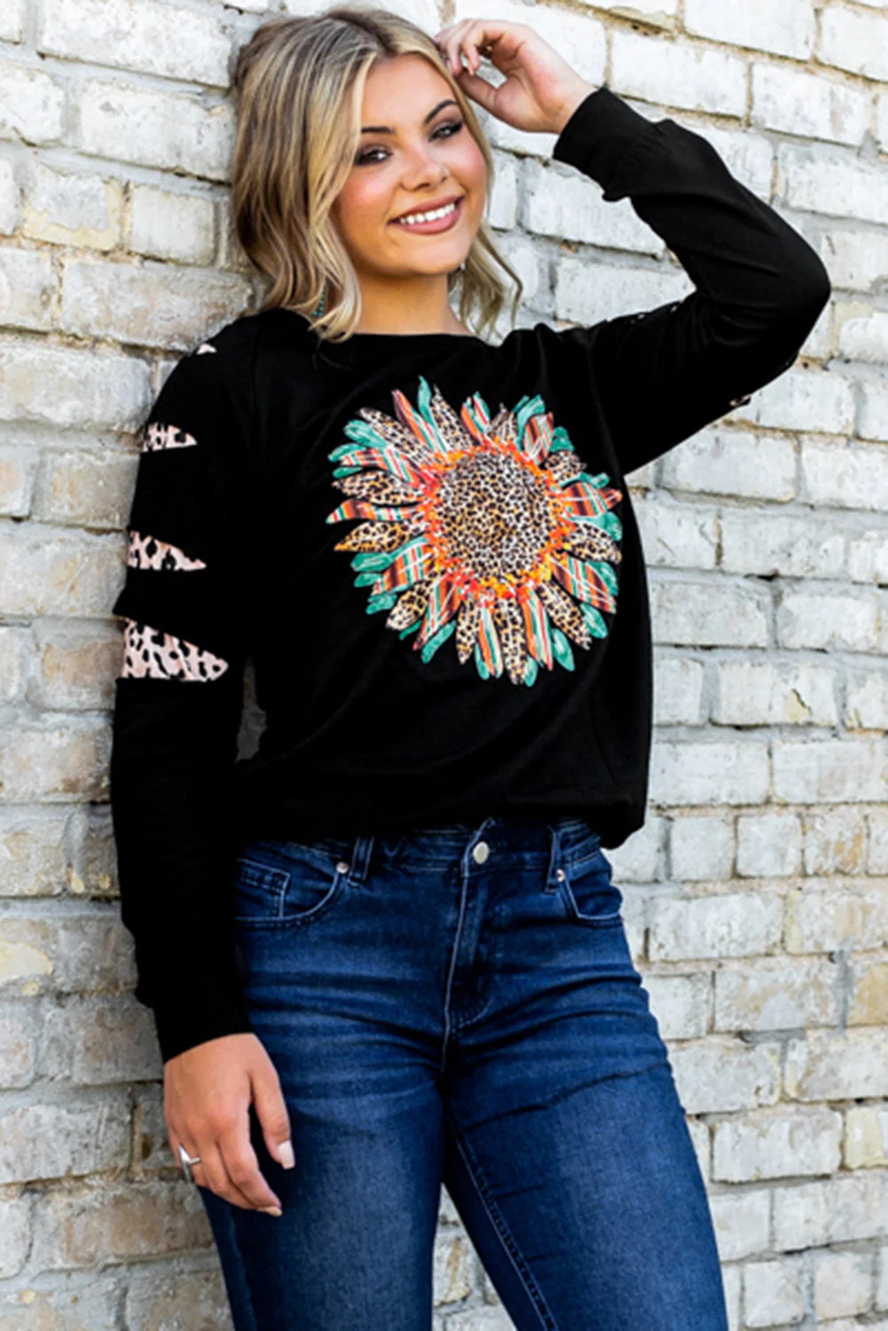 Graphic Leopard Patch Sweatshirt - Image 3
