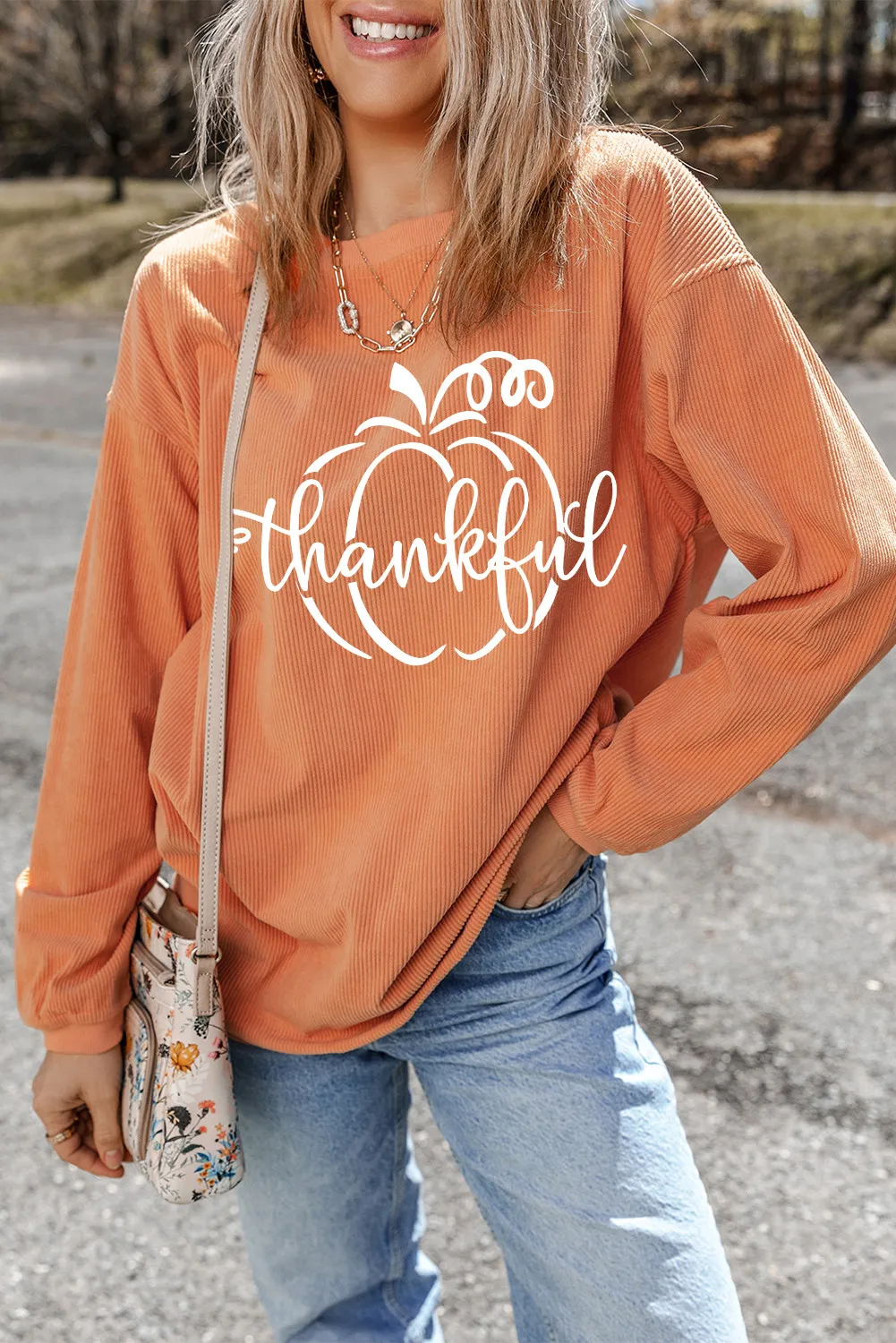 Graphic Round Neck Long Sleeve Sweatshirt - Image 2