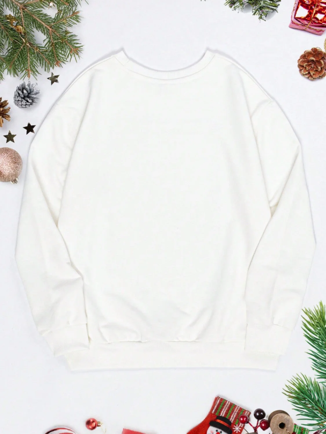 Graphic Round Neck Long Sleeve Sweatshirt - Image 2