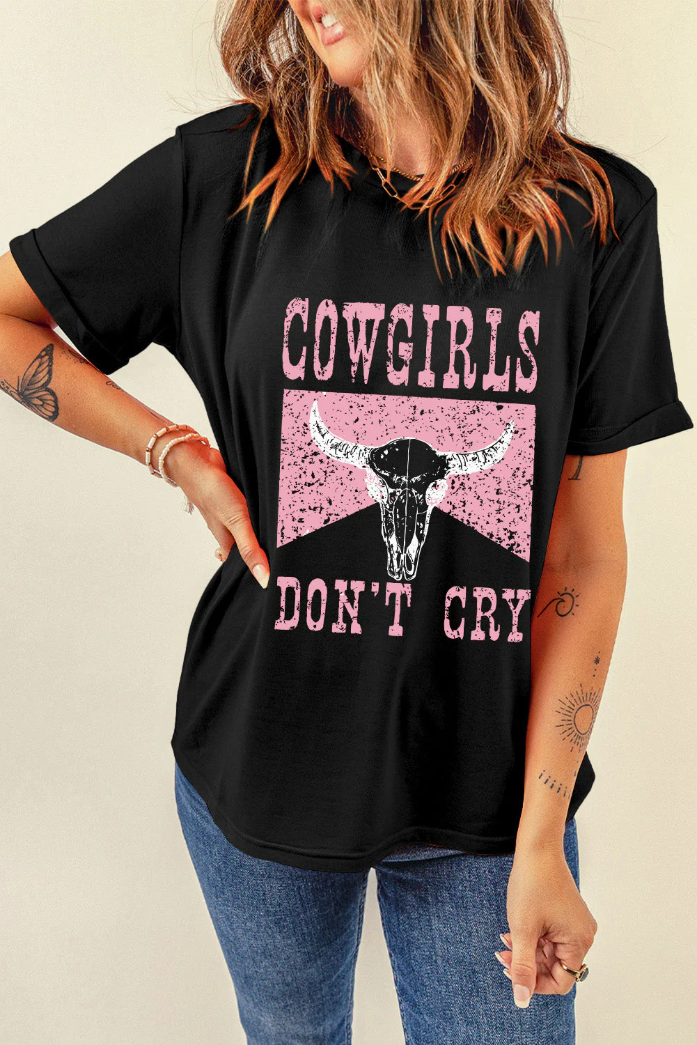 Graphic Round Neck Short Sleeve T-Shirt - Image 2
