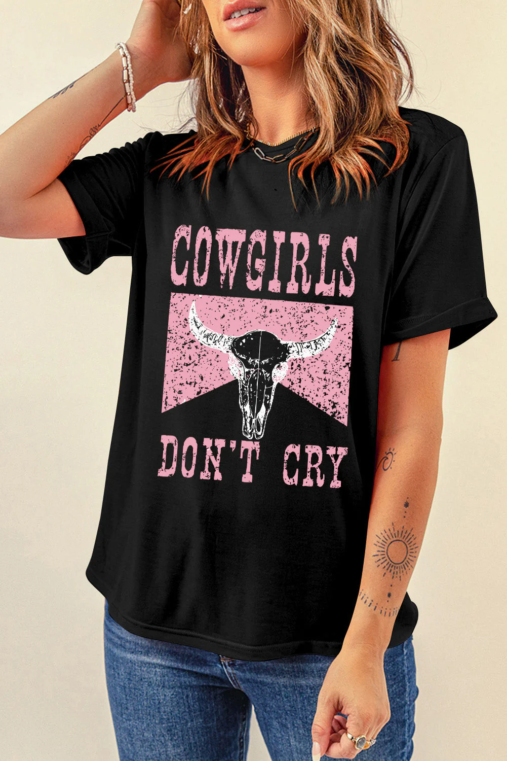 Graphic Round Neck Short Sleeve T-Shirt - Image 3