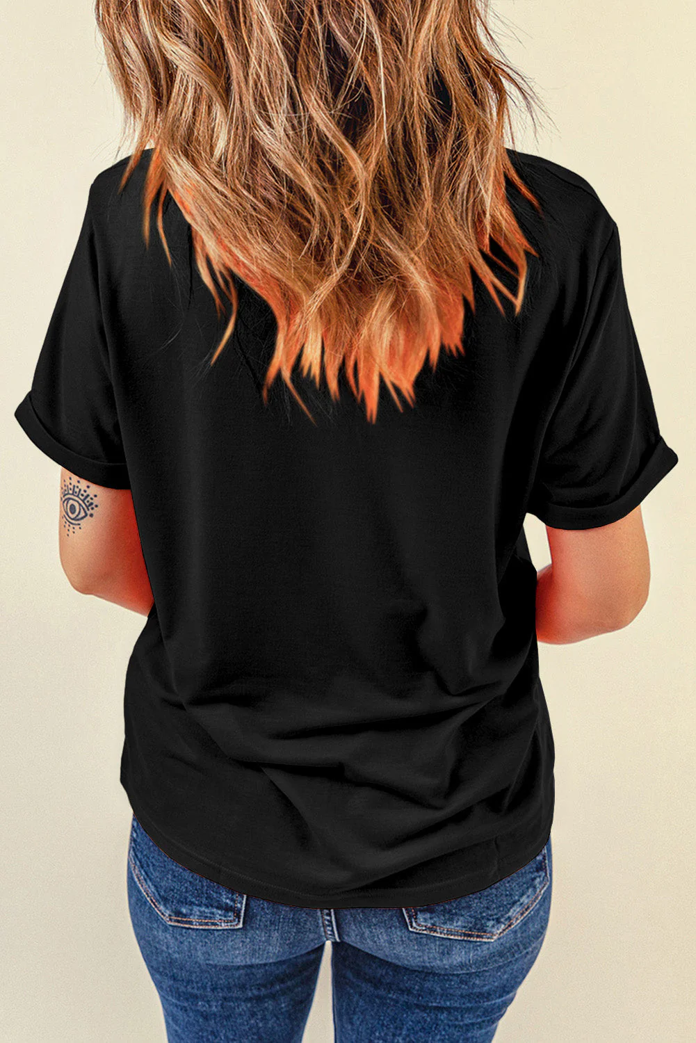 Graphic Round Neck Short Sleeve T-Shirt - Image 4