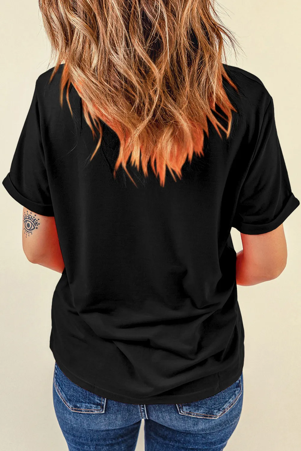 Graphic Round Neck Short Sleeve T-Shirt - Image 2
