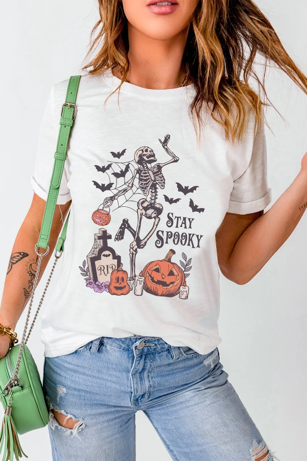 Graphic Round Neck Short Sleeve T-Shirt - Image 2