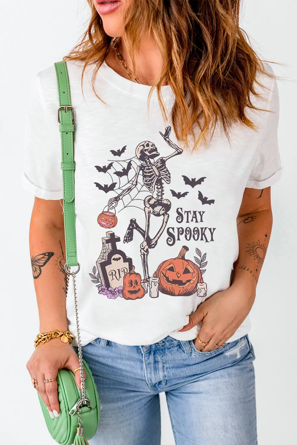 Graphic Round Neck Short Sleeve T-Shirt - Image 3