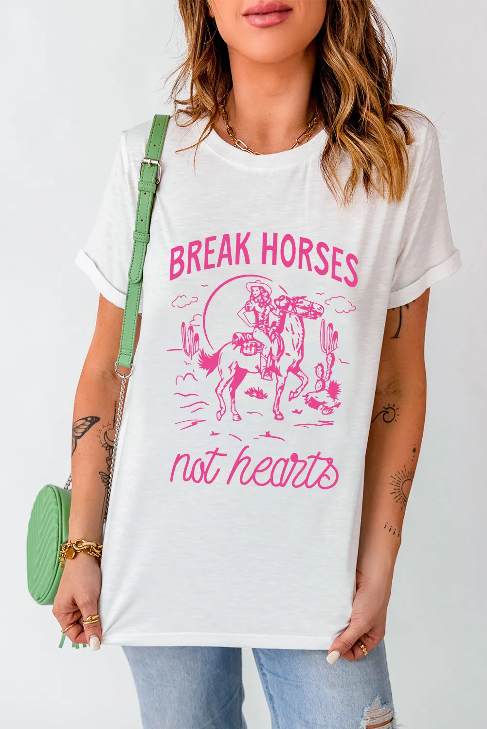 Graphic Round Neck Short Sleeve T-Shirt - Image 2