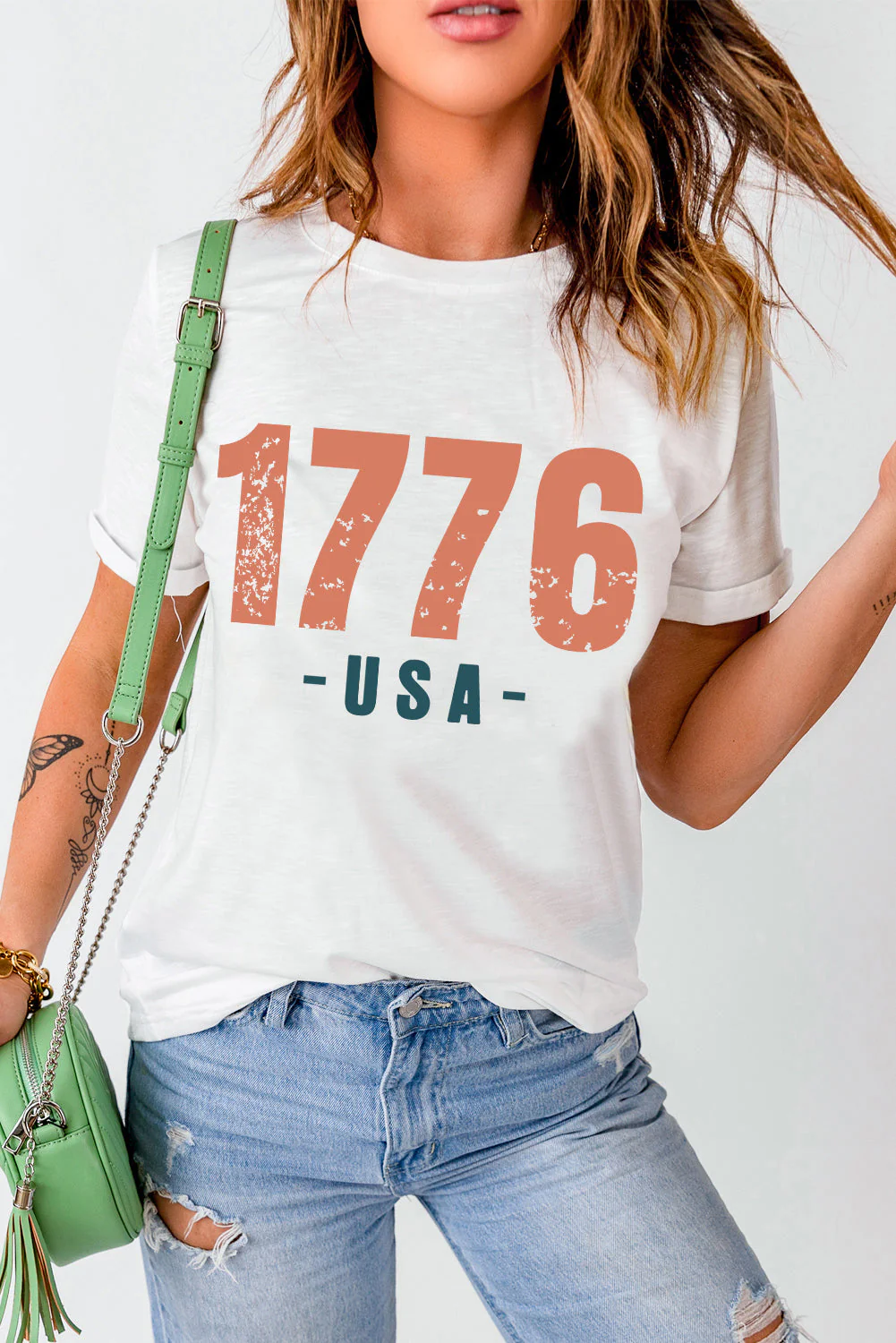 Graphic Round Neck Short Sleeve T-Shirt - Image 4