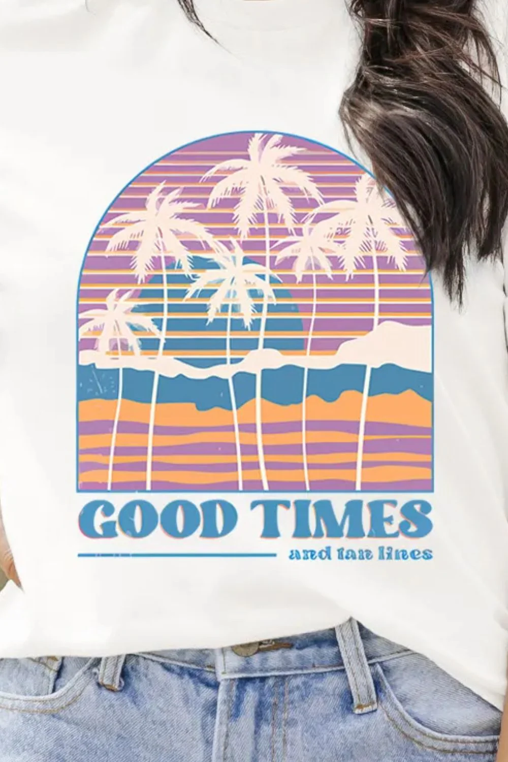 Graphic Round Neck Short Sleeve T-Shirt - Image 3