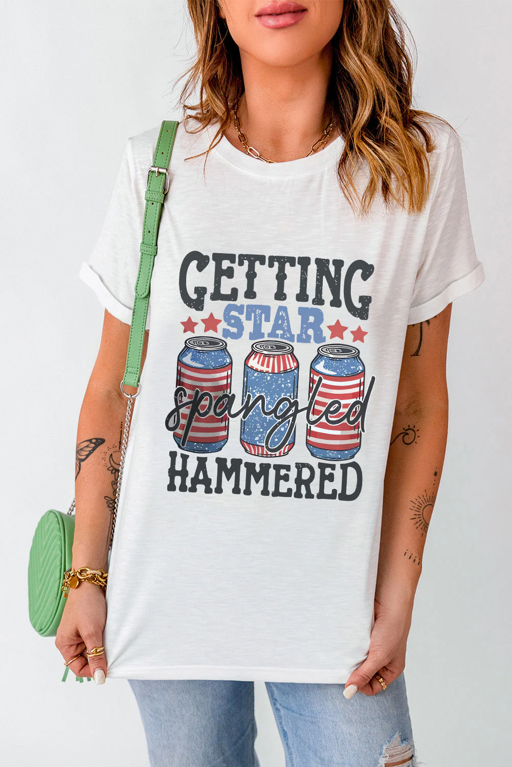 Graphic Round Neck Short Sleeve T-Shirt - Image 2