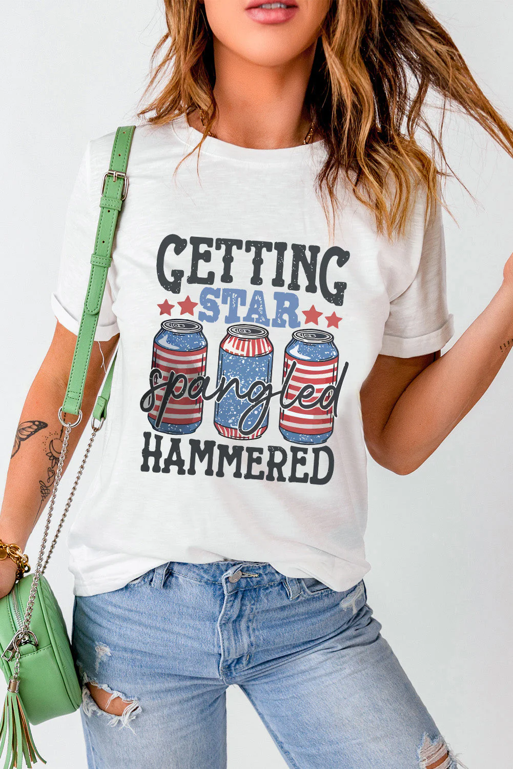 Graphic Round Neck Short Sleeve T-Shirt - Image 3