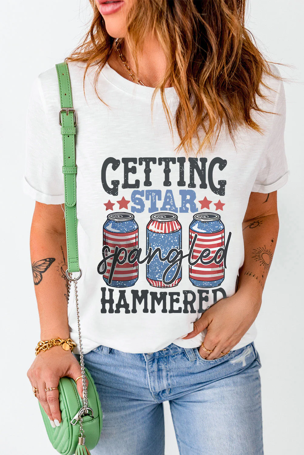 Graphic Round Neck Short Sleeve T-Shirt - Image 4