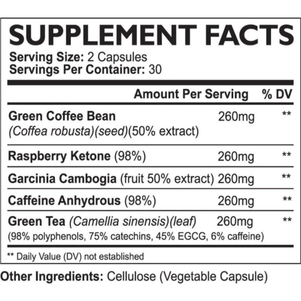 Green Tea with Garcinia EGCG Capsules by Mother Nature Organics - Image 2