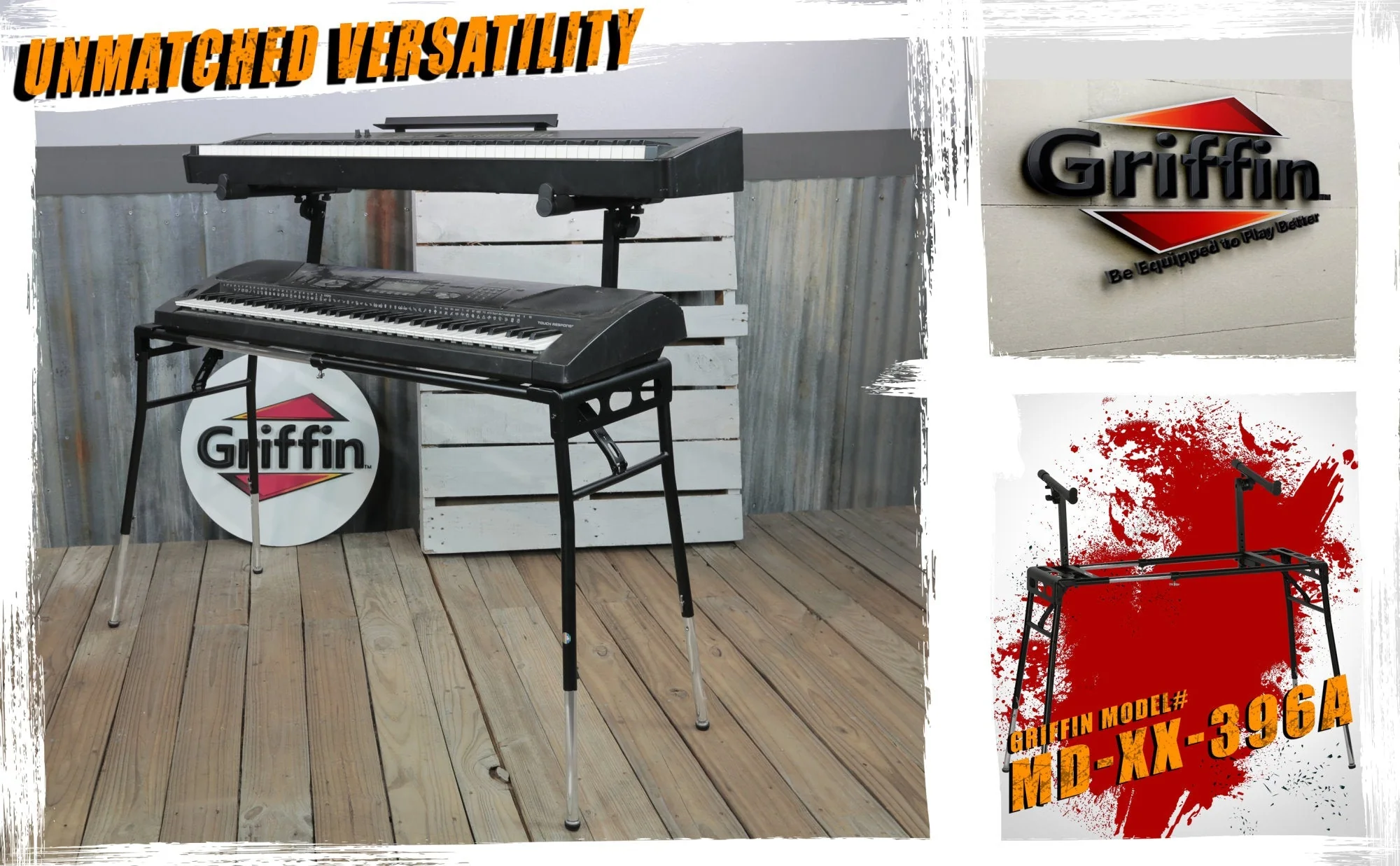 GRIFFIN 2-Tier DJ Coffin Workstation Stand - Double Table Top Keyboard & Laptop Holder - Duel Level Digital Piano Rack Mount Platform for Studio Mixer by GeekStands.com - Image 12