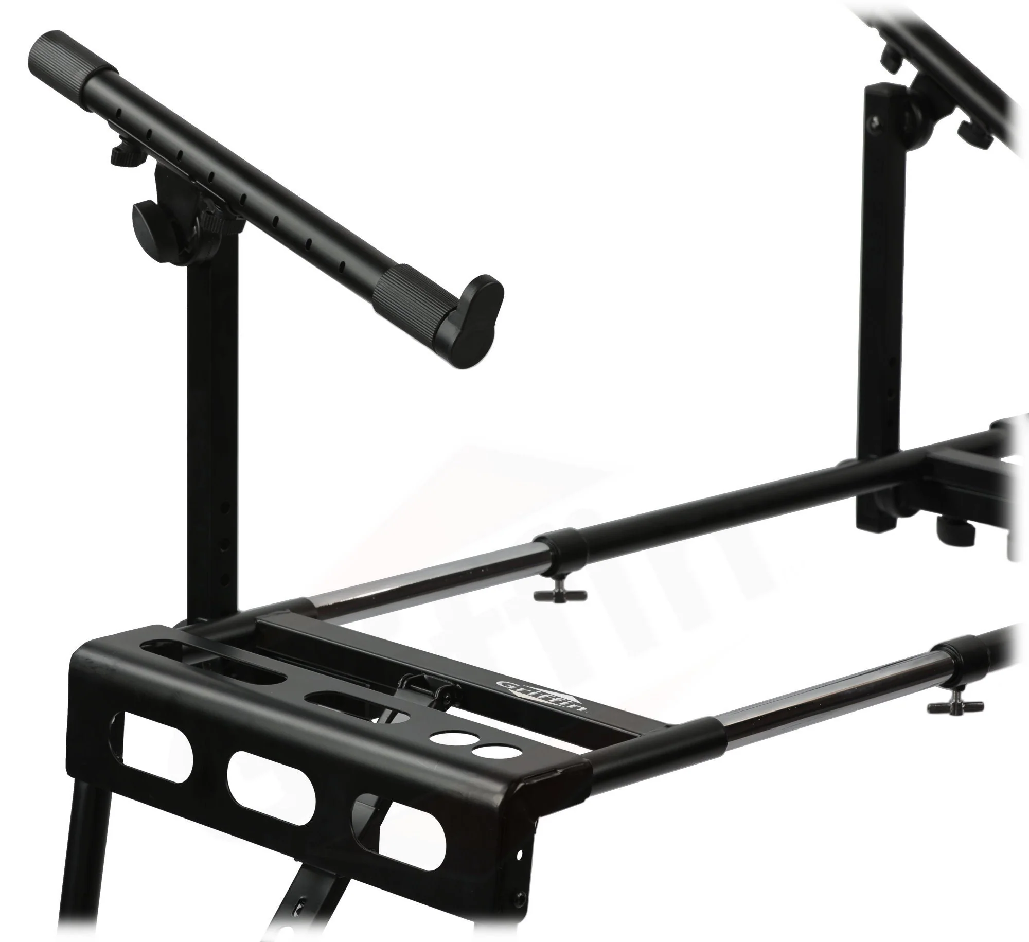 GRIFFIN 2-Tier DJ Coffin Workstation Stand - Double Table Top Keyboard & Laptop Holder - Duel Level Digital Piano Rack Mount Platform for Studio Mixer by GeekStands.com - Image 3