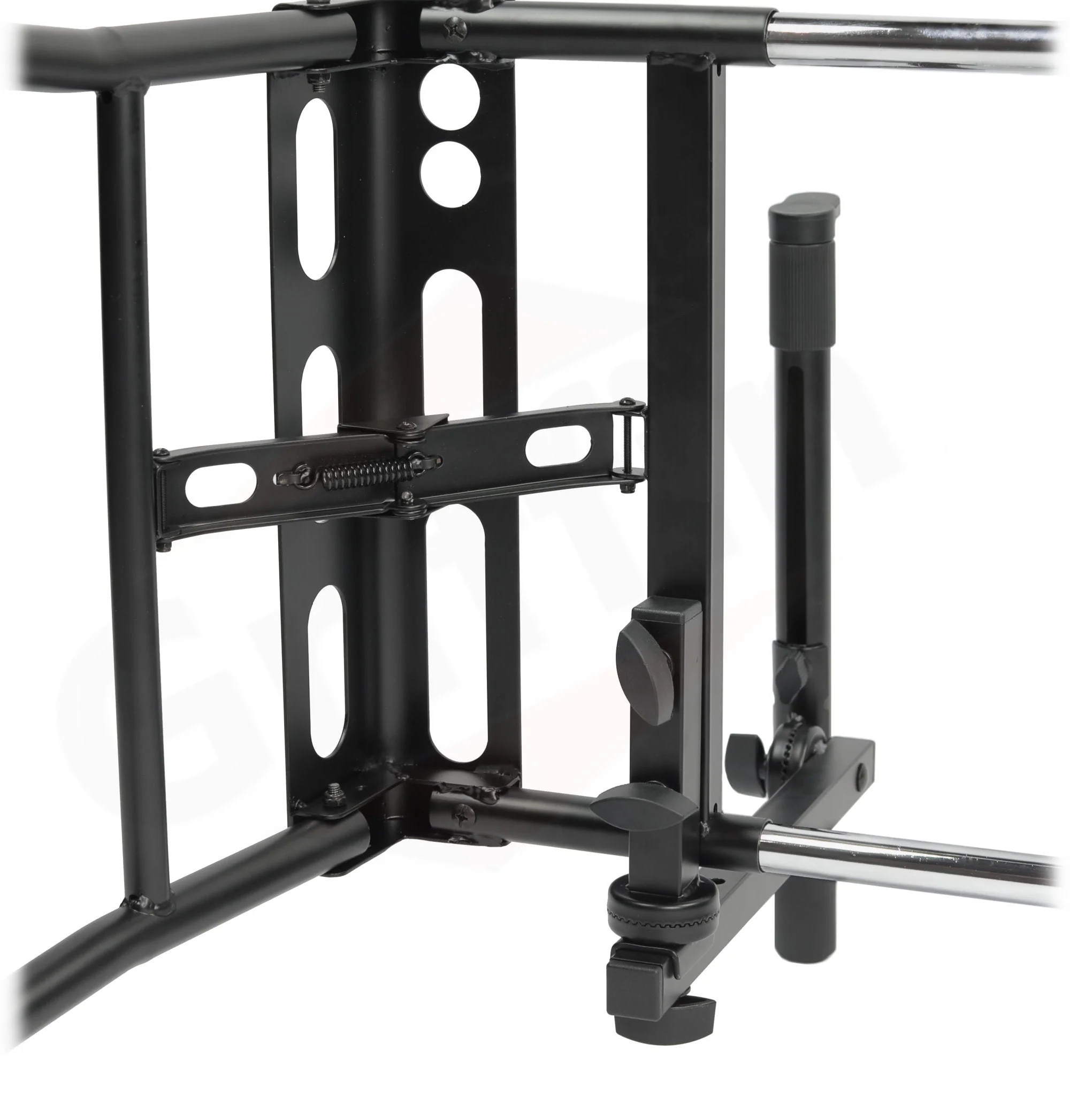 GRIFFIN 2-Tier DJ Coffin Workstation Stand - Double Table Top Keyboard & Laptop Holder - Duel Level Digital Piano Rack Mount Platform for Studio Mixer by GeekStands.com - Image 7