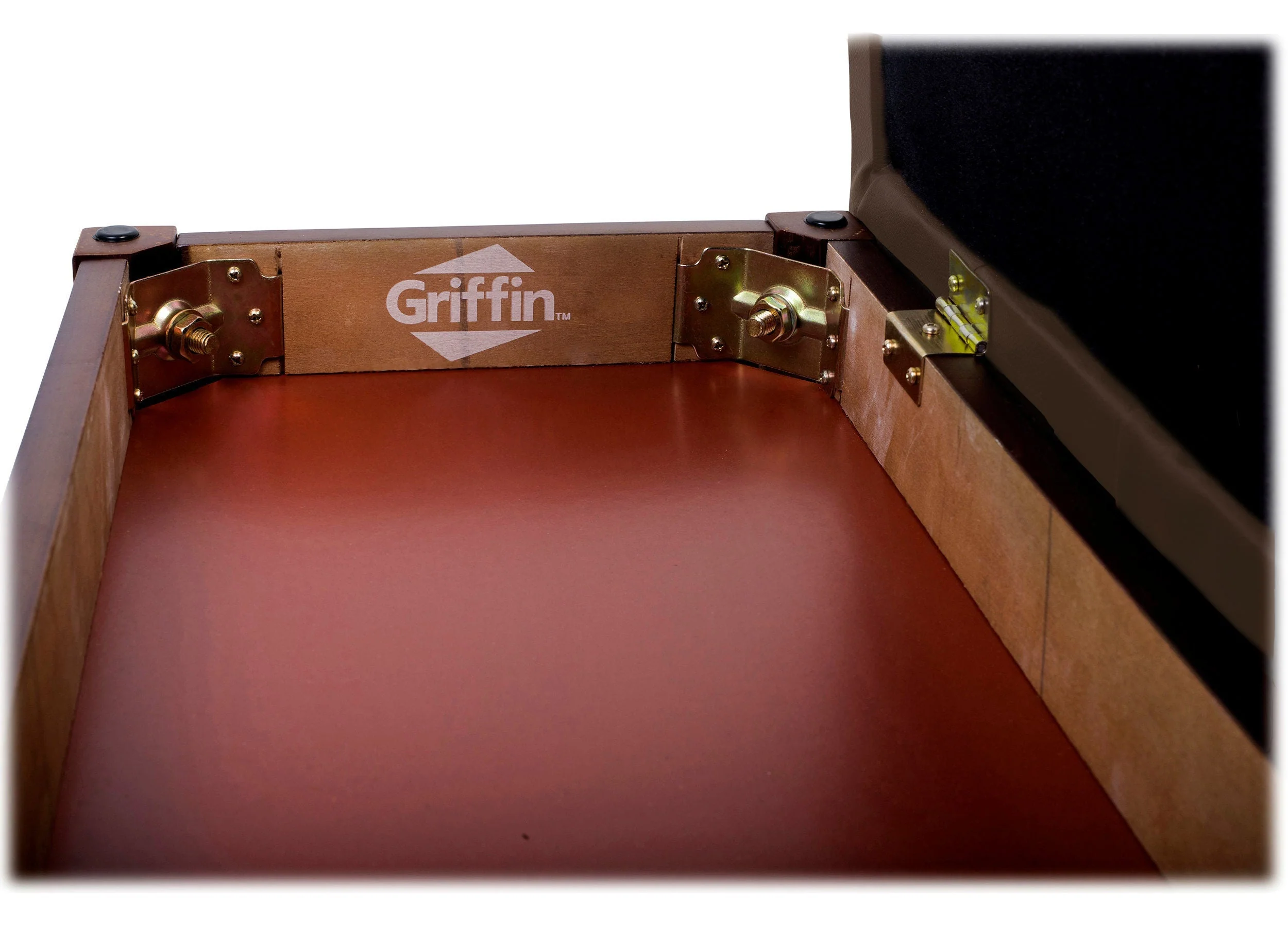 GRIFFIN Brown Wood PU Leather Piano Bench - Double Vintage Design, Ergonomic Chair Musicians Keyboard Stool - Cushion Duet Seat & Sheet Music Storage by GeekStands.com - Image 4