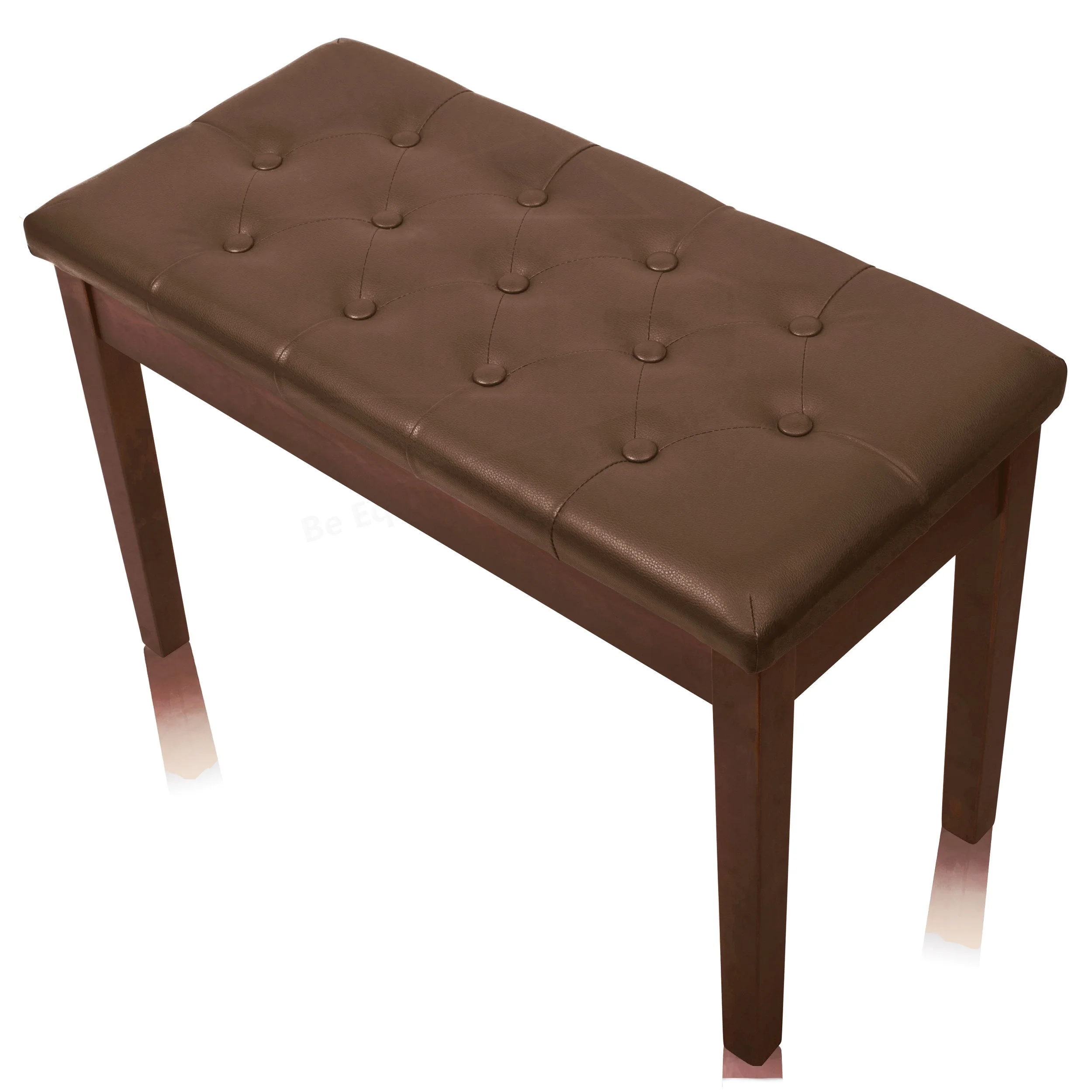 GRIFFIN Brown Wood PU Leather Piano Bench - Double Vintage Design, Ergonomic Chair Musicians Keyboard Stool - Cushion Duet Seat & Sheet Music Storage by GeekStands.com - Image 5