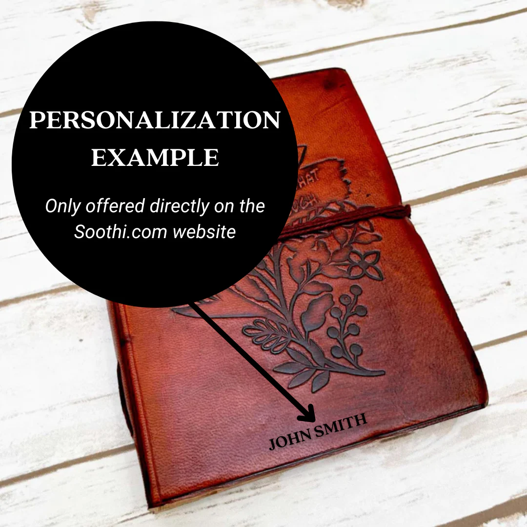 Grow Through Quote Leather Journal - 8x6 Size by Soothi - Image 3